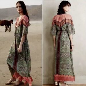 Vanessa Virginia Anthropologie Chama Caftan Maxi Dress Size Medium